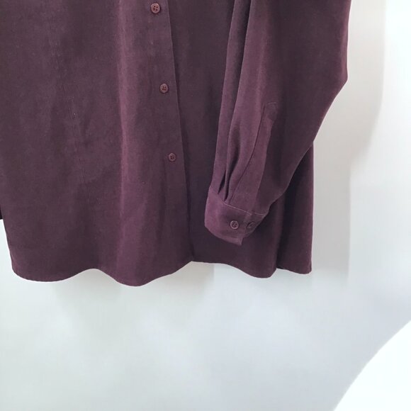 Vintage Bigshirt 3X Oversize Shirt Burgundy Moleskin Stretch Lycra Tunic Length - Picture 8 of 11
